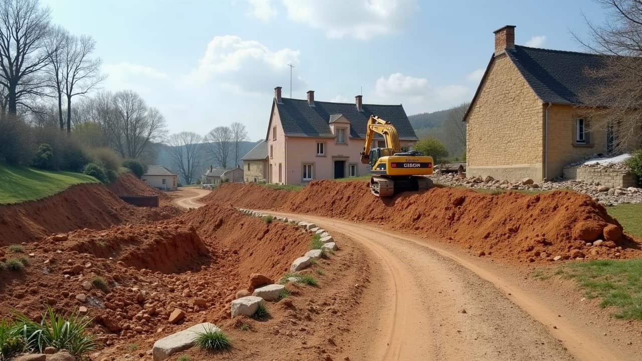 Démolition à Brive-la-Gaillarde : grès rouge et bâti ancien