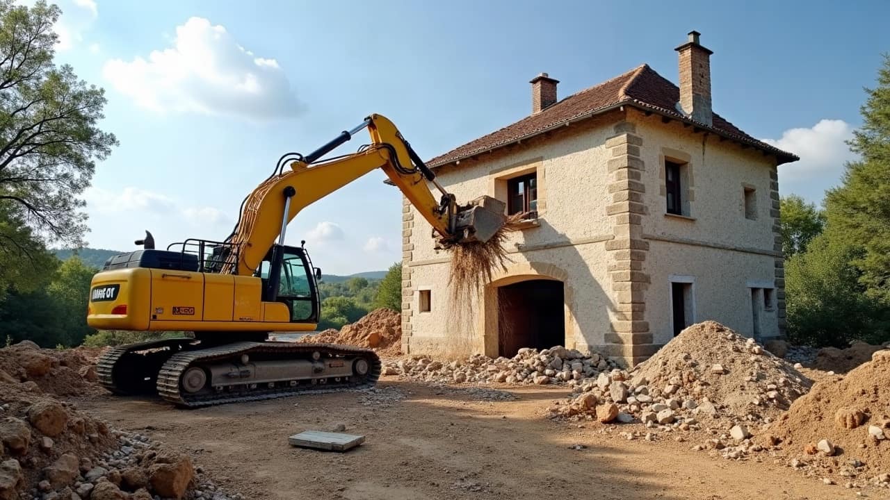 Maison en pierre de granit : les particularités d'une démolition