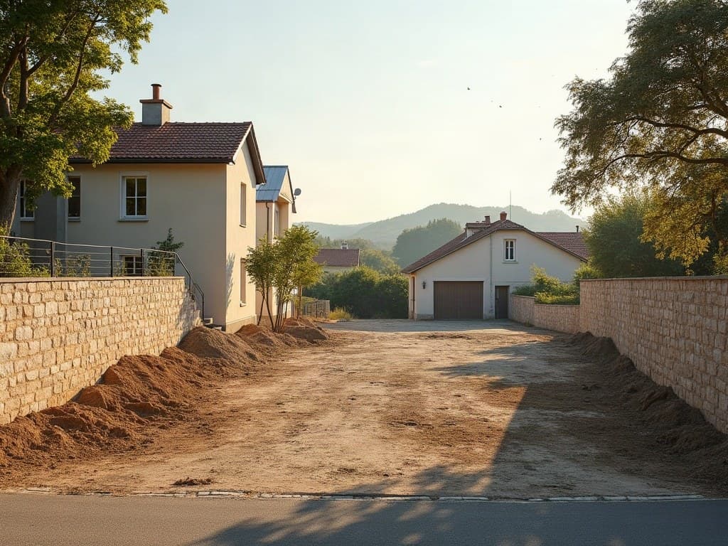 Parcelle dégagée dans un quartier vallonné aux murs de clôture en pierre chaude, à Brive-la-Gaillarde