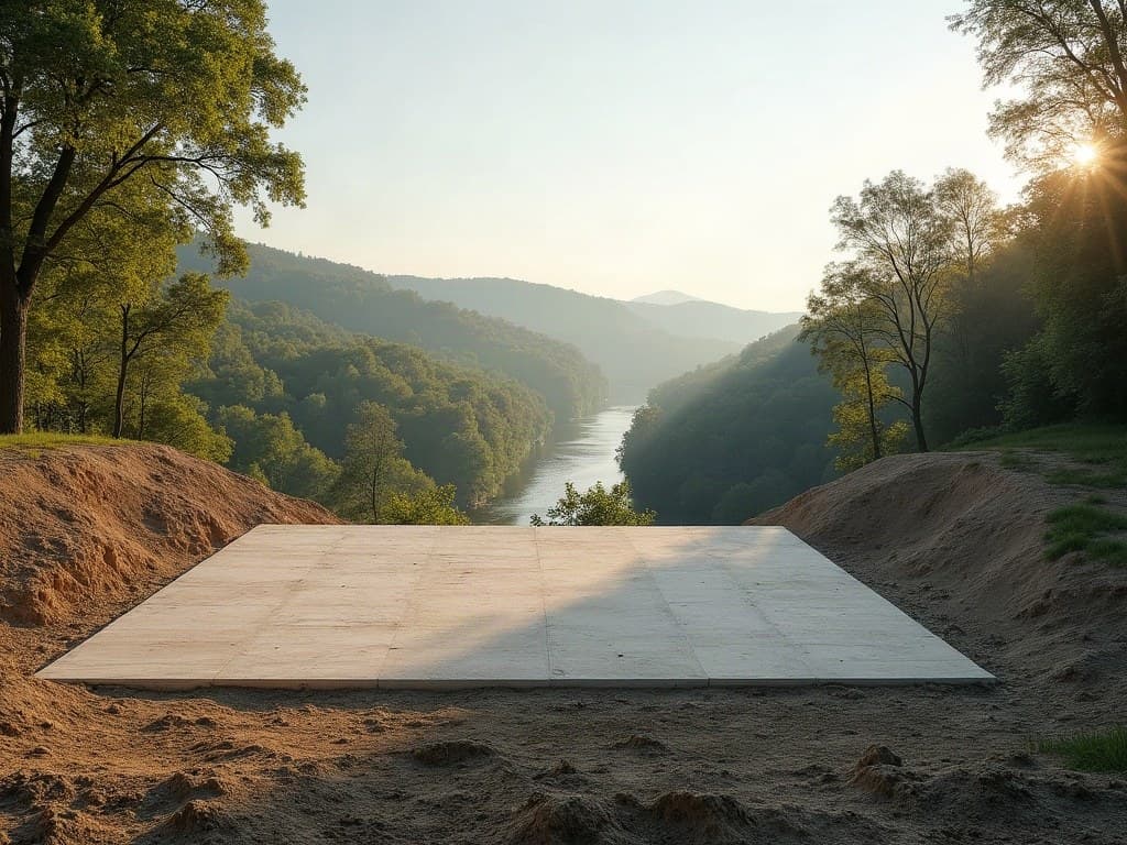 Parcelle nivelée en surplomb de la vallée boisée de la Vienne, à Isle