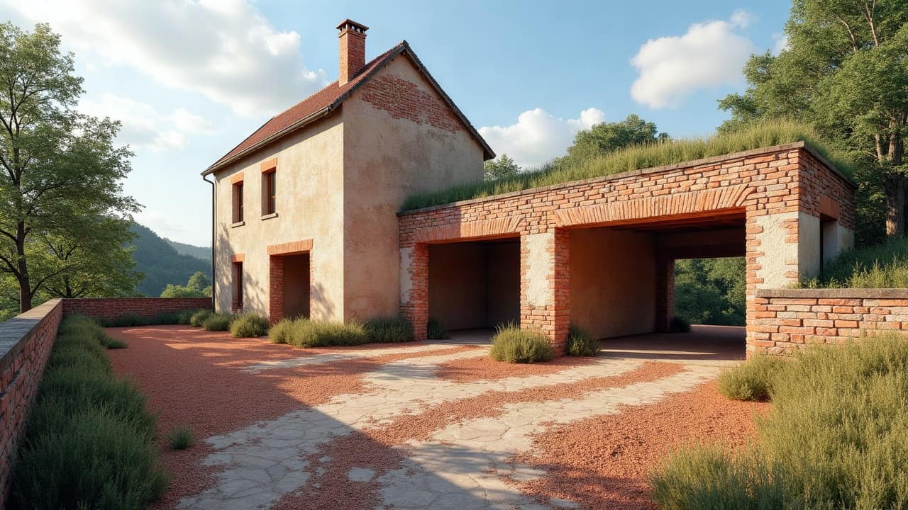 Le grès rougeâtre du bâti ancien de Brive